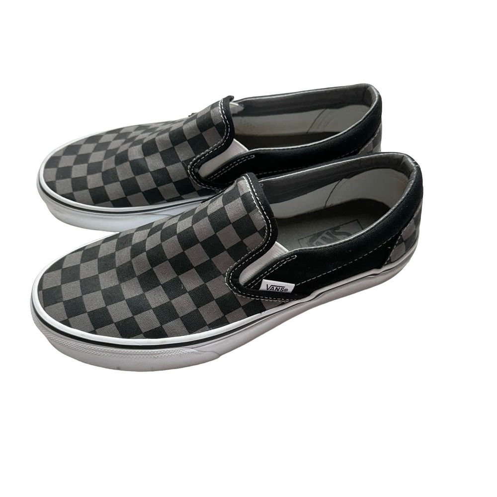 Vans Classic Slip-On Checkerboard in Black and Gray - Picture 4 of 8